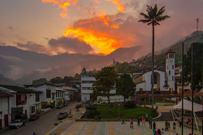 Plaza principal de Pensilvania en Caldas.  Fotografía: @Pensilvaniacds