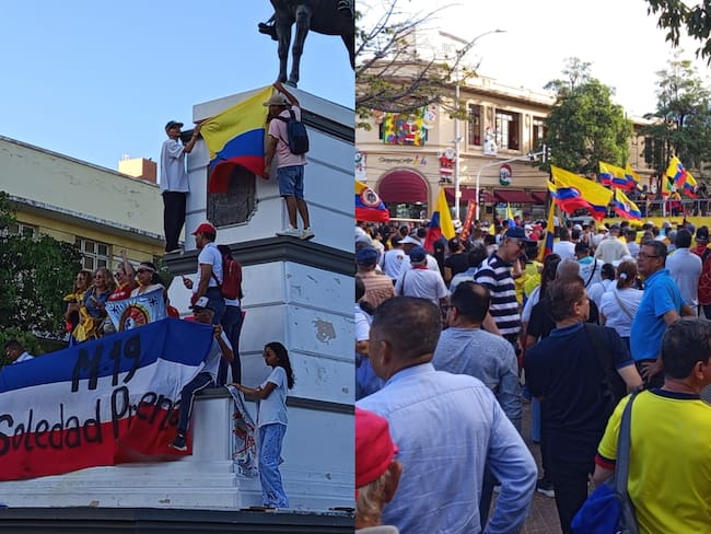 Centrales obreras se manifestaron en Barranquilla en apoyo al presidente Gustavo Petro
