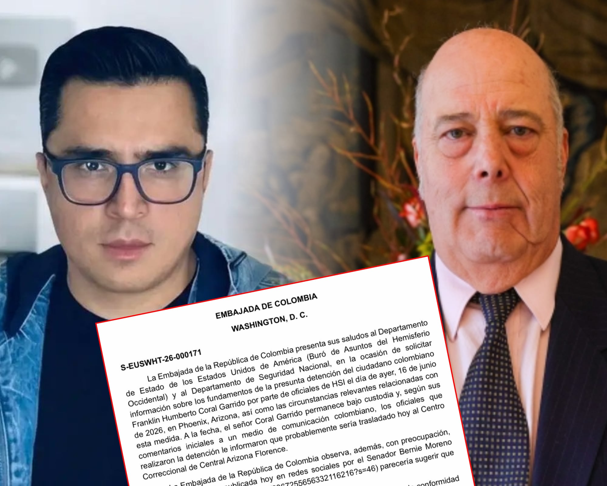 Por medio de la Embajada en Washington, el gobierno Petro solicitó al Departamento de Estado entregar información sobre la detención del activista.  
(Foto:   Caracol Radio / Cortesía)