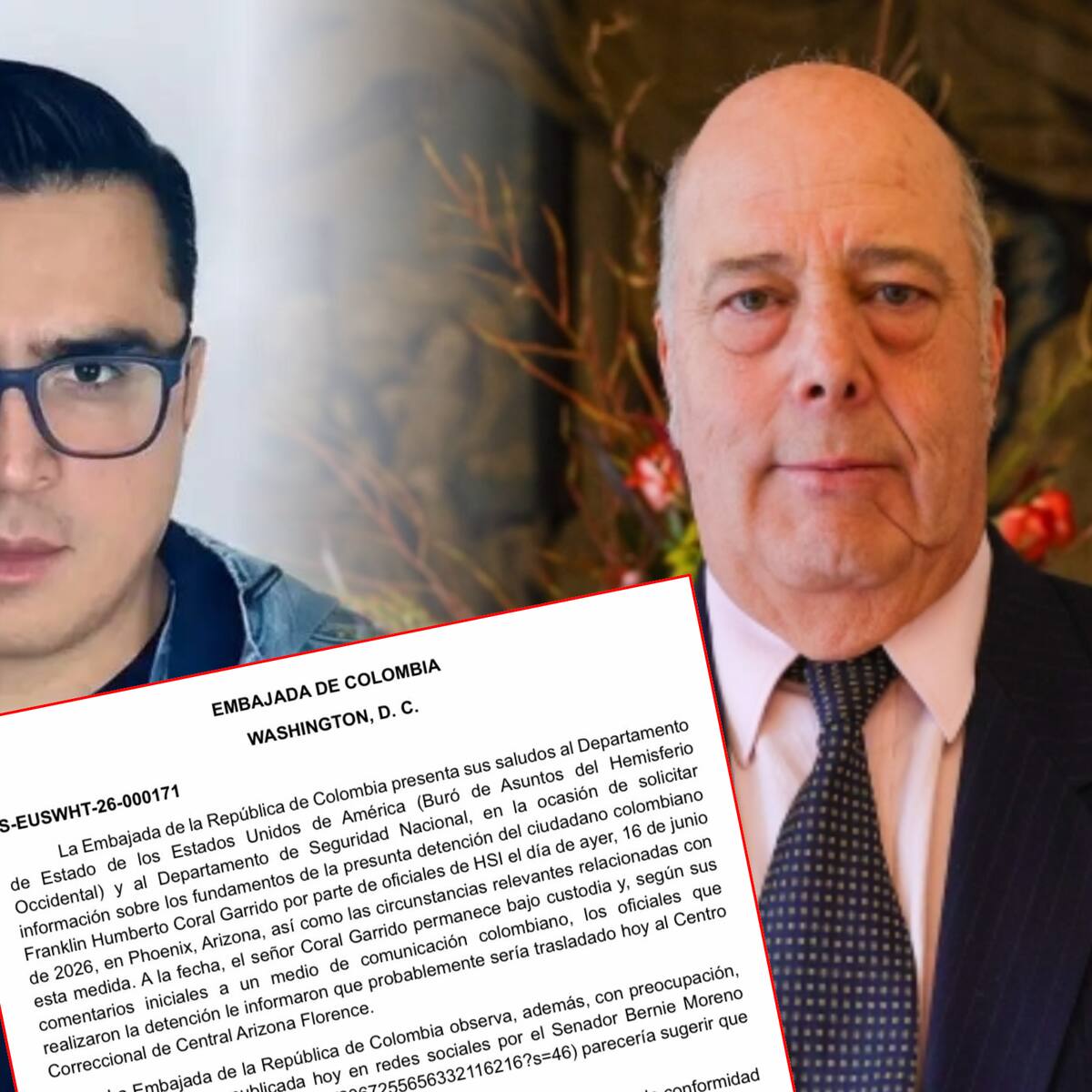 Embajada de Colombia interviene tras captura de Beto Coral y señala indicios de motivación política