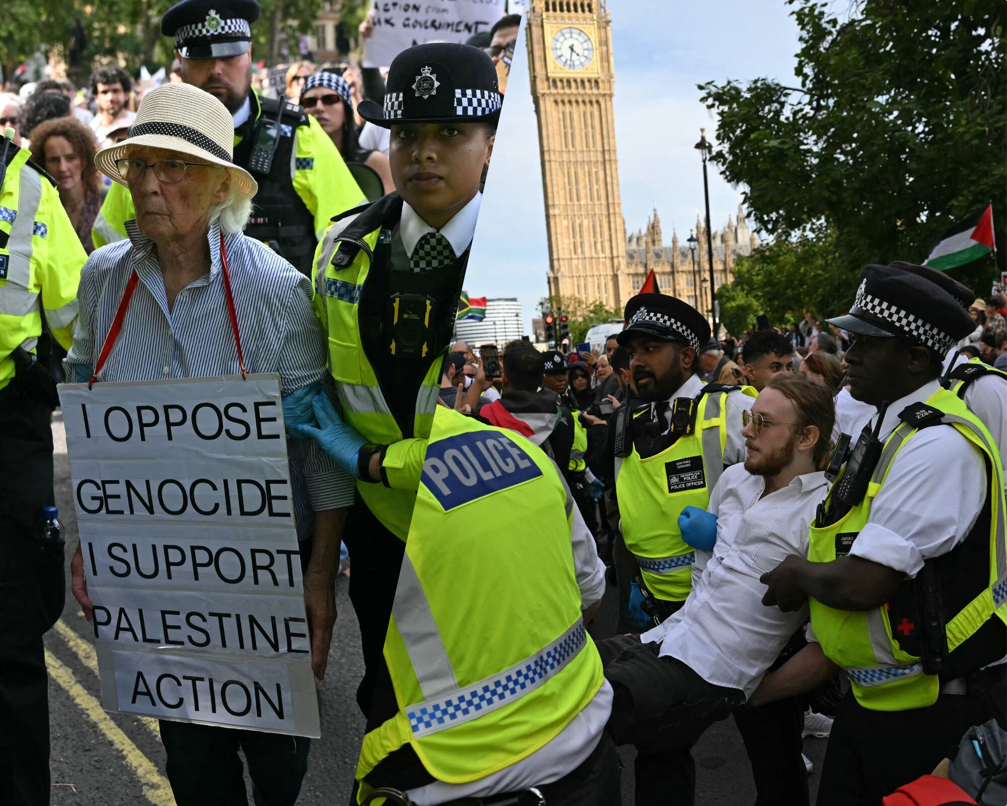 Las capturas ocurren como parte de la ley antiterrorista, dado que los manifestantes protestaron en apoyo a una organización vetada por la justicia británica.
(Foto:   Caracol Radio / Getty )