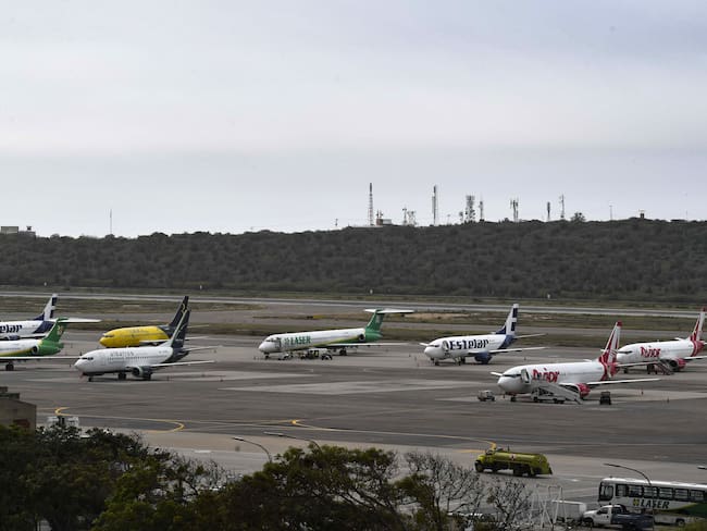 Aviones en el Aeropuerto Internacional Simón Bolívar en Maiquetía (estado Vargas al norte de Venezuela)