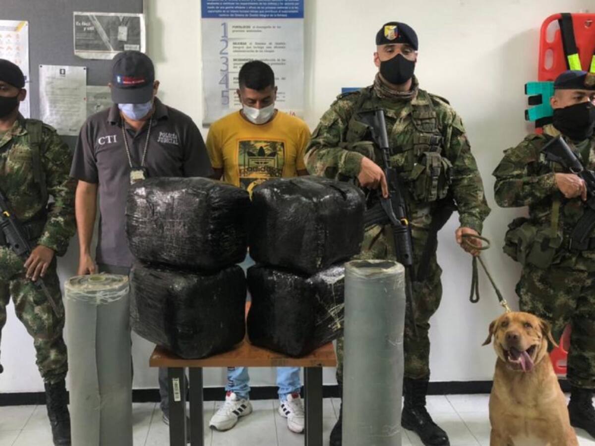 En tubos de PVC, hombre transportaba 40 kilos de marihuana