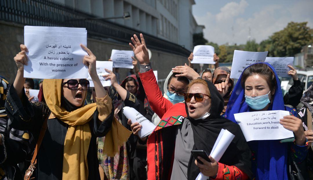 Protesta de mujeres en Afganistán