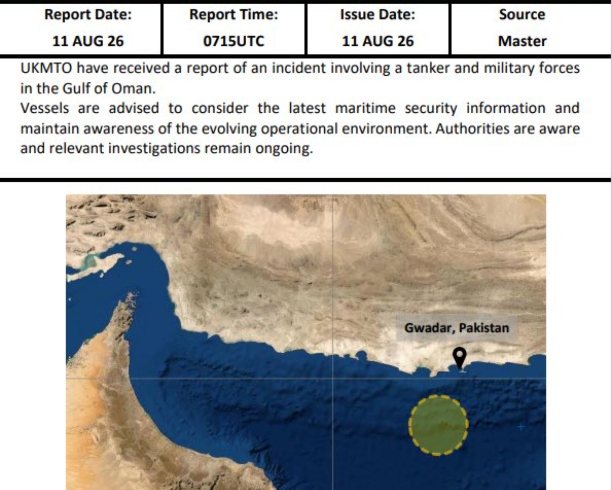 El ataque del Comando Central, registrado en el golfo de Omán, ocurrió porque el buque de carga civil intentó “vulnerar” el bloqueo estadounidense.
(Foto:   Cortesía UK Maritime Trade Operations)