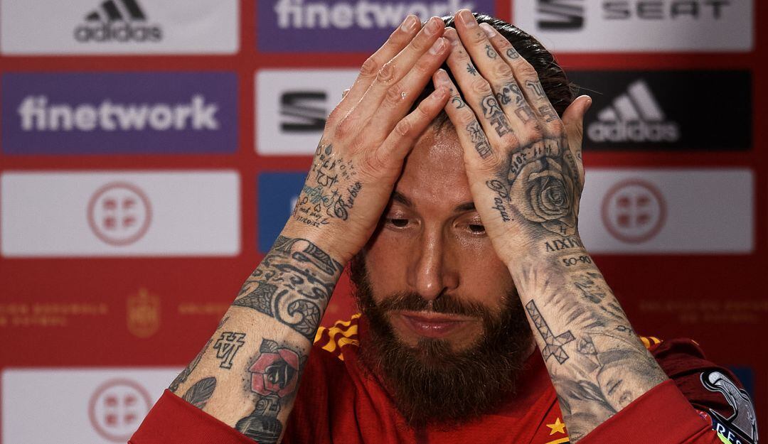 Sergio Ramos jugó cinco minutos con la selección de España ante Kosovo.
