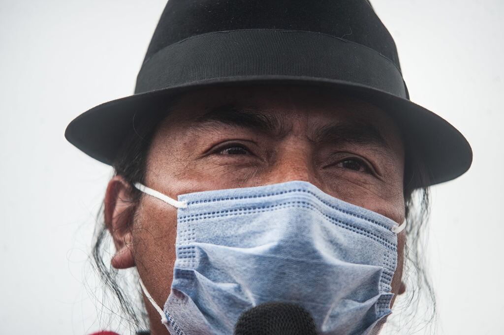 Leónidas Iza, líder del paro nacional en Ecuador. Foto: Getty Images