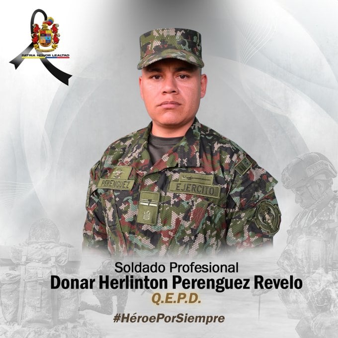 Soldado profesional falleció en combates con las disidencias Farc en Briceño, Antioquia. Foto: Ejército.