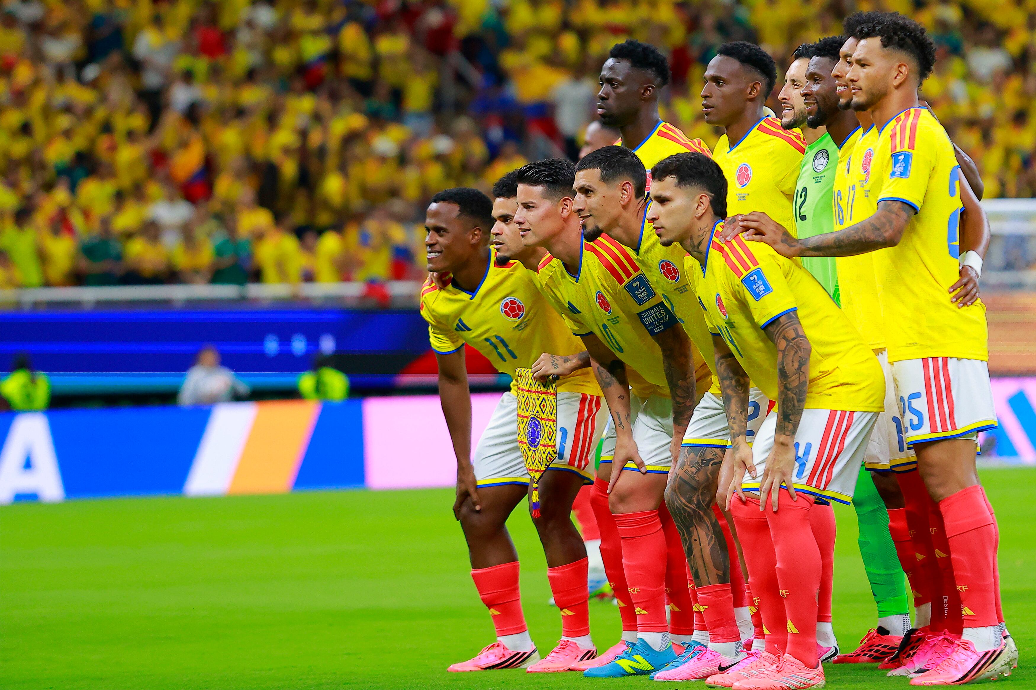 ZAPOPAN, MEXICO - JUNE 23: Players of Colombia pose during the FIFA World Cup 2026 Group K match between Colombia and Congo DR at Guadalajara Stadium on June 23, 2026 in Zapopan, Mexico. (Photo by Cesar Gomez/Jam Media/Getty Images)