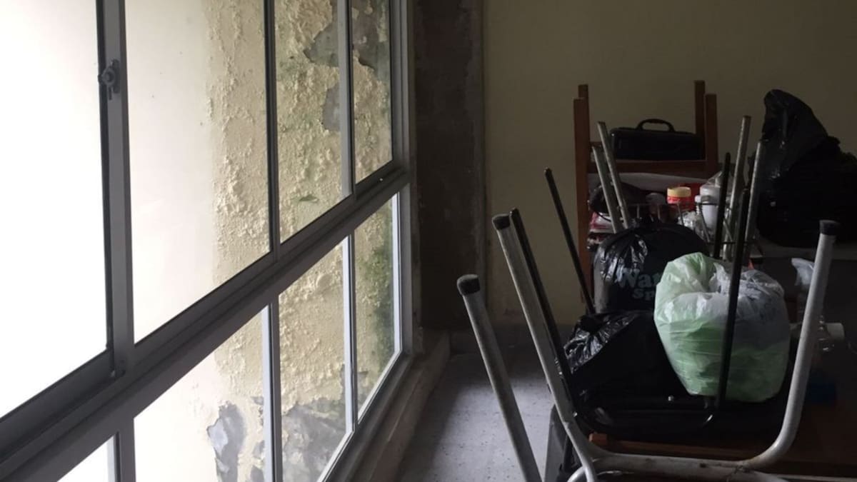 Entre murciélagos, sin baños y con humedades, estudian los jóvenes de El Hatillo