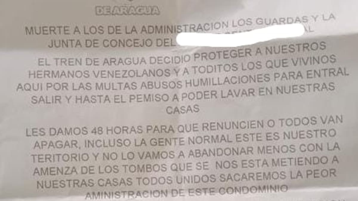 ‘Tren de Aragua’ y ‘Los Satanás’ amenazan a habitantes de conjunto en Kennedy
