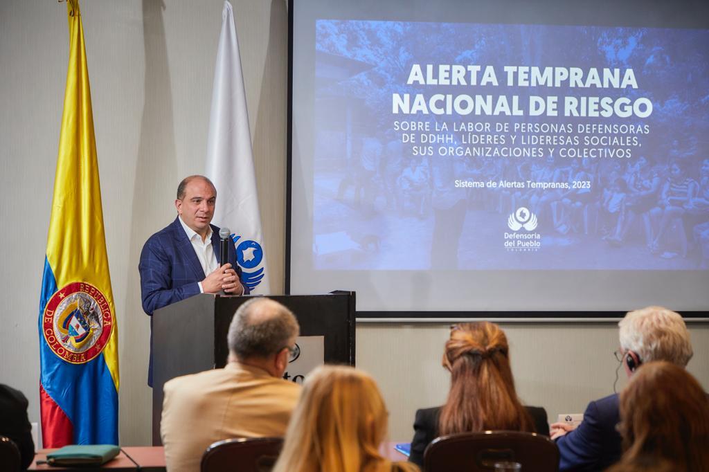 Alerta por riesgo para líderes sociales en Colombia. Cortesía Defensoría del Pueblo