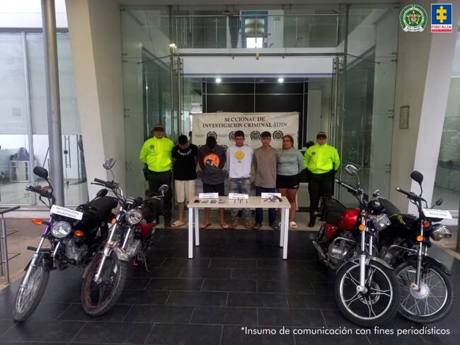 &quot;Los AX&quot; señalados de robo a motocicletas en Cúcuta. Foto: Fiscalía.
