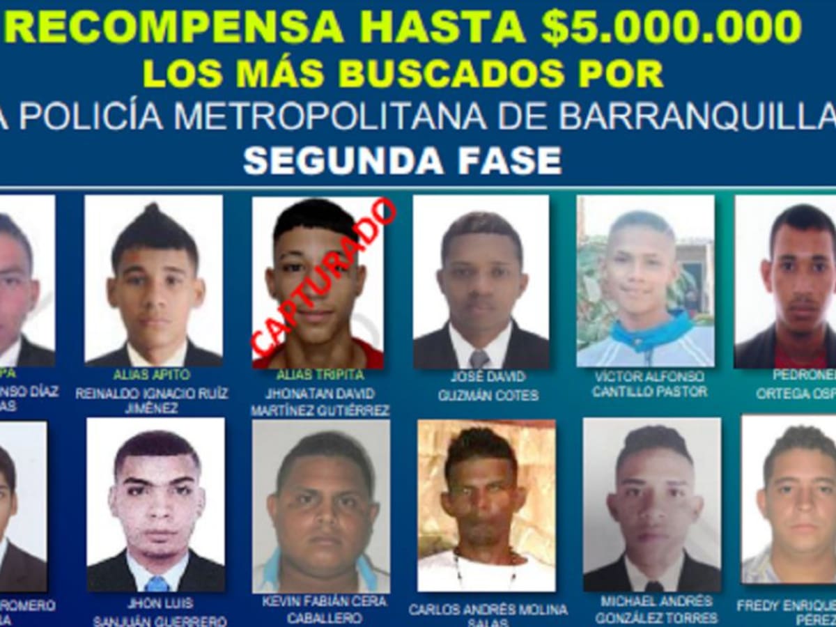 Policía revela nuevo cartel de los más buscados en Barranquilla