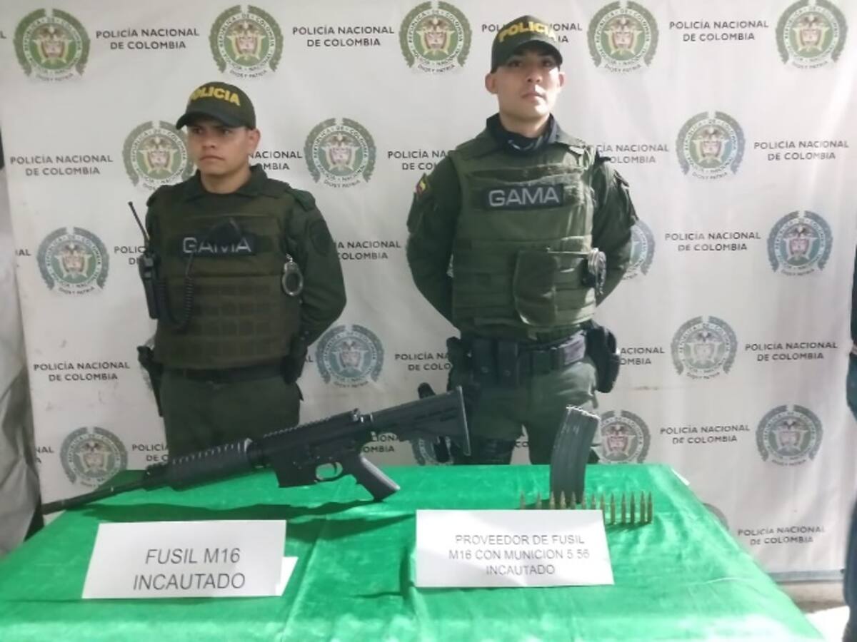 ¿A quién pertenece el fusil de largo alcance que fue incautado en Quimbaya, Quindío?