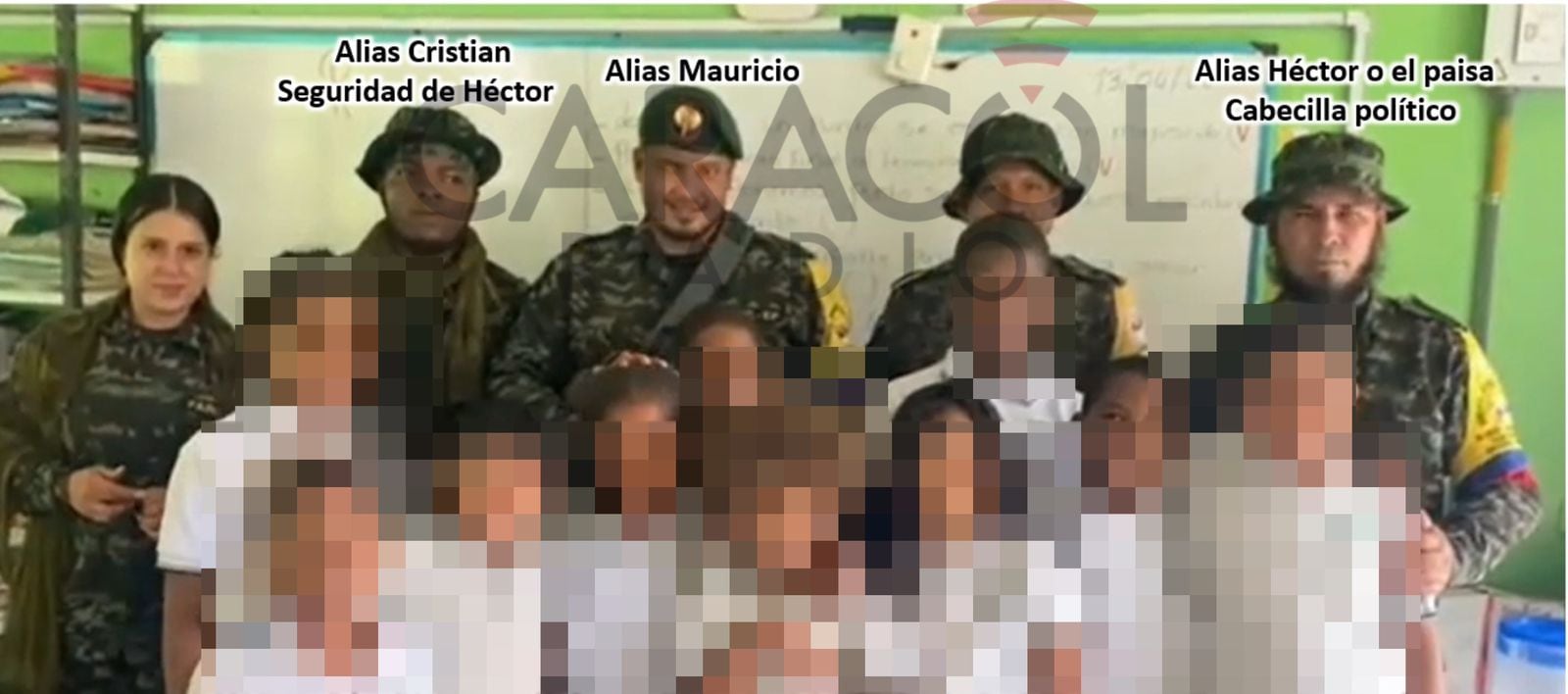 Disidencias de las Farc en colegio de Nariño. Foto: Suministrada