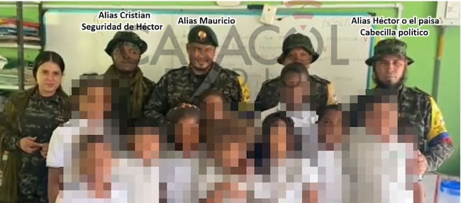 Disidencias de las Farc en colegio de Nariño. Foto: Suministrada