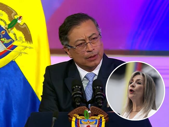 el presidente Petro y la candidata Vicky Davila