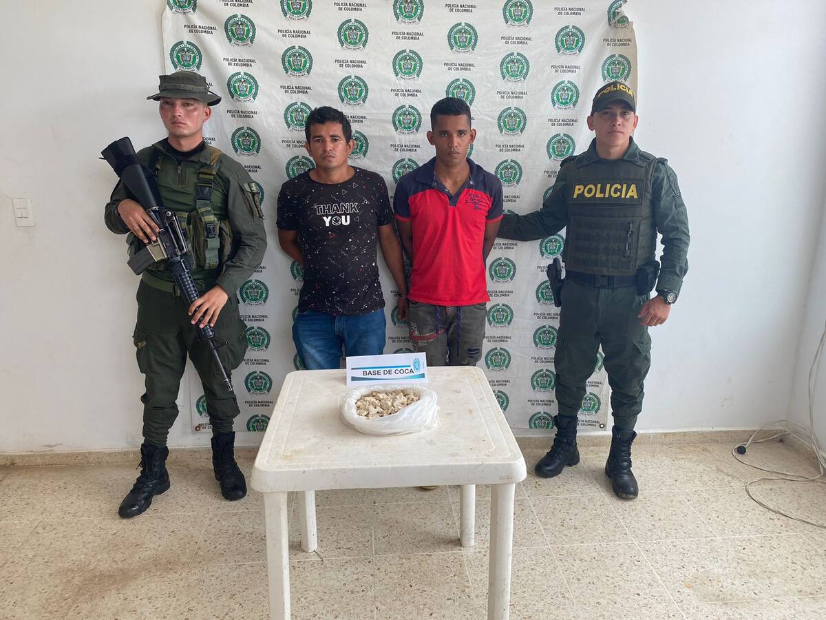 Capturados dos presuntos expendedores de droga en el sur de Bolívar