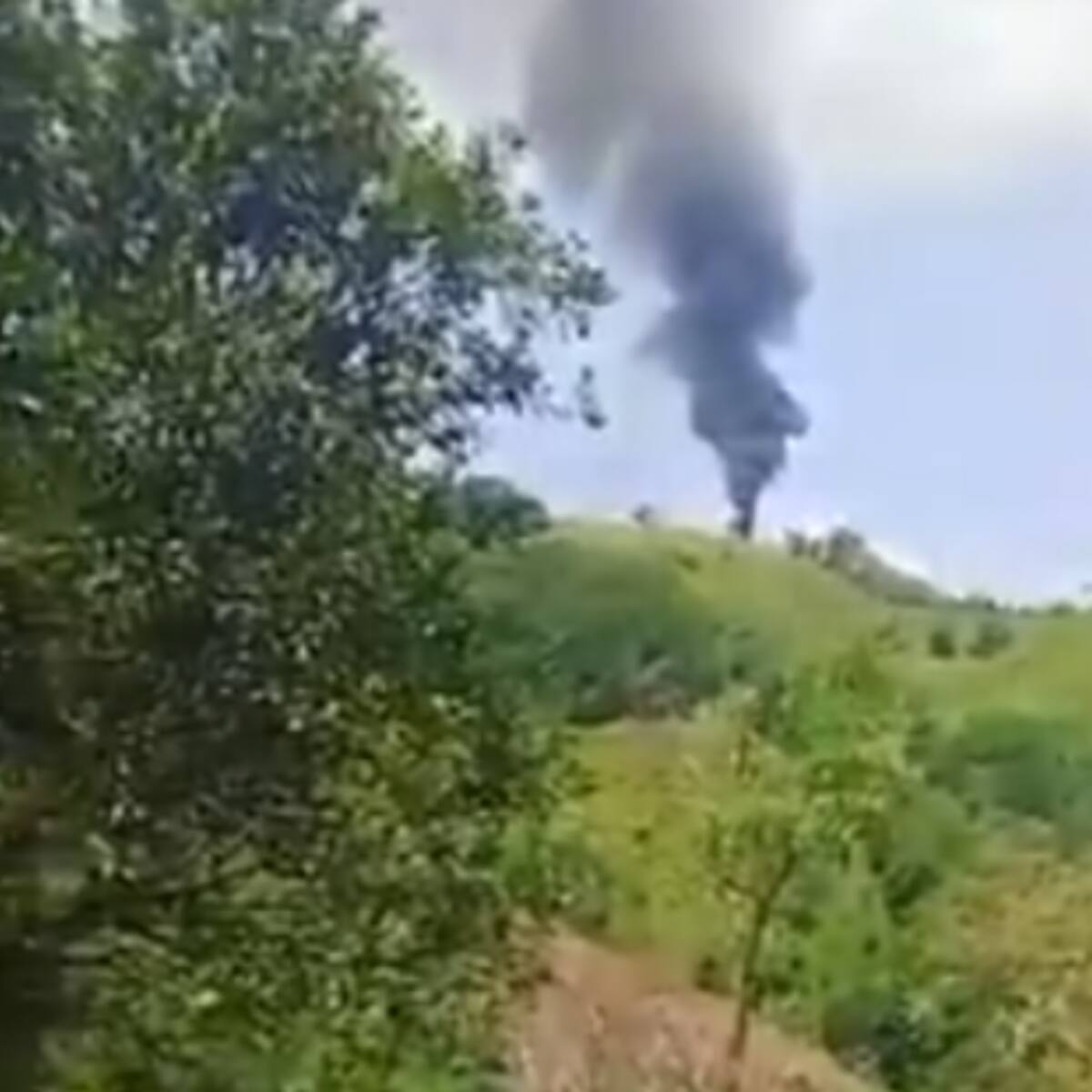 Helicóptero de la Policía Nacional cayó en Amalfi, Antioquia: fue atacado por un dron