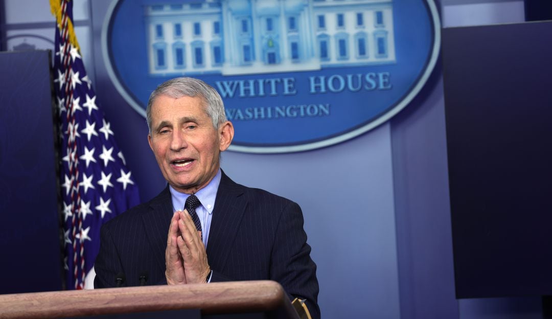 Anthony Fauci en una conferencia en la Casa Blanca