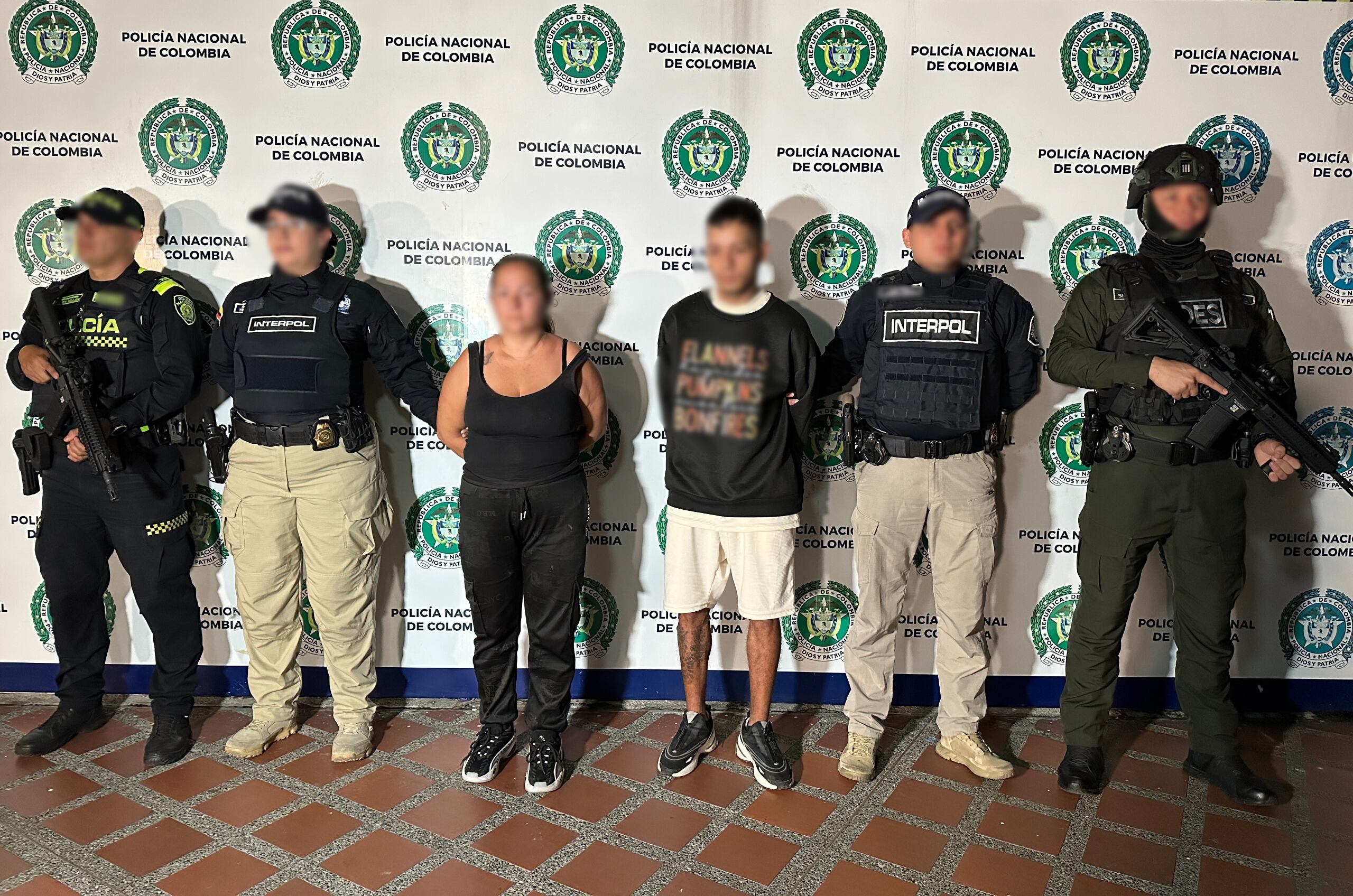 Capturados en Pereira por homicidio en el país de Chile (foto: Policía Nacional)