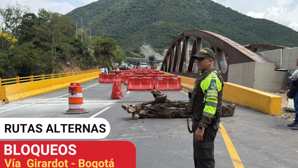 Bloqueo en el Boquerón, de la vía Girardot - Bogotá: lista de rutas alternas