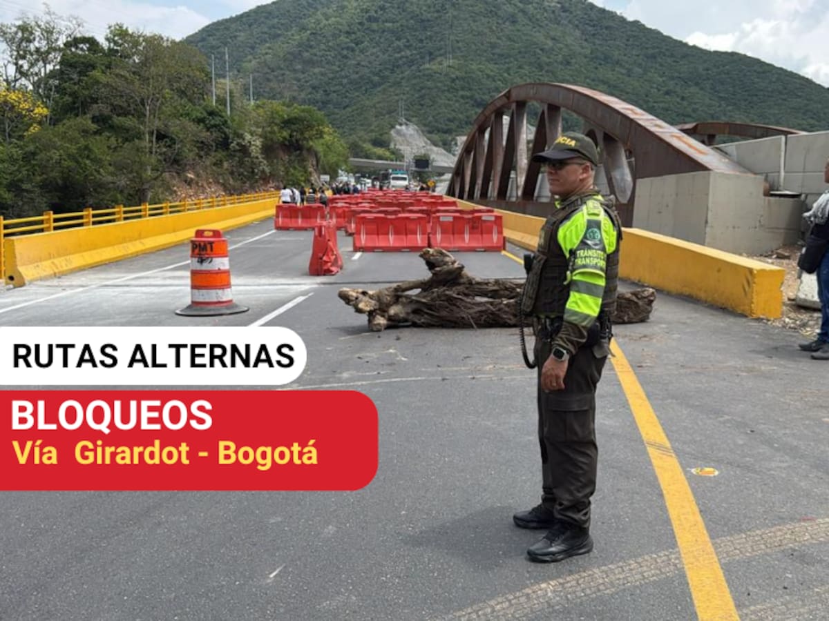 Bloqueo en el Boquerón, de la vía Girardot - Bogotá: lista de rutas alternas