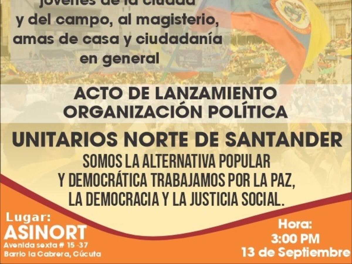 Nuevo movimiento social busca representación política