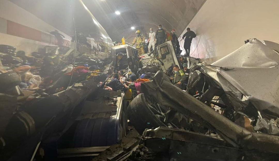 Accidente en el túnel de Los Venados en el Tolima 