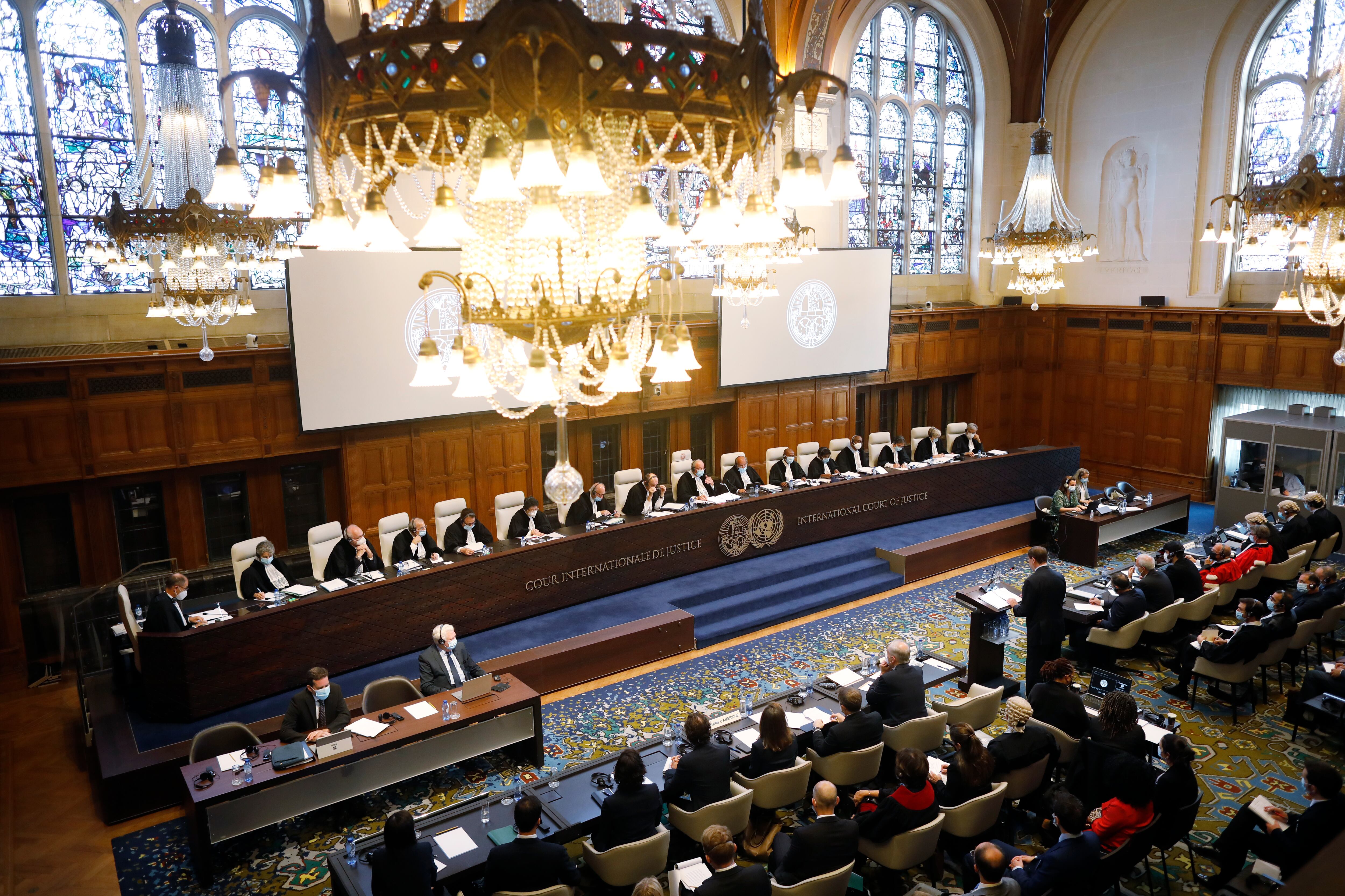 Sala de audiencias de la Corte Internacional de Justicia. 
(Foto:  Wiebe Kiestra/ Cortesía Corte Internacional de Justicia )