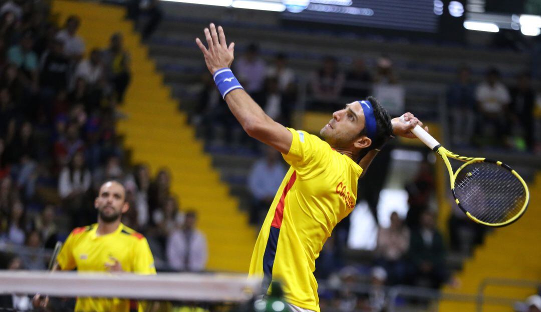 Robert Farah durante el encuentro por el repechaje de la Copa Davis contra Argentina.