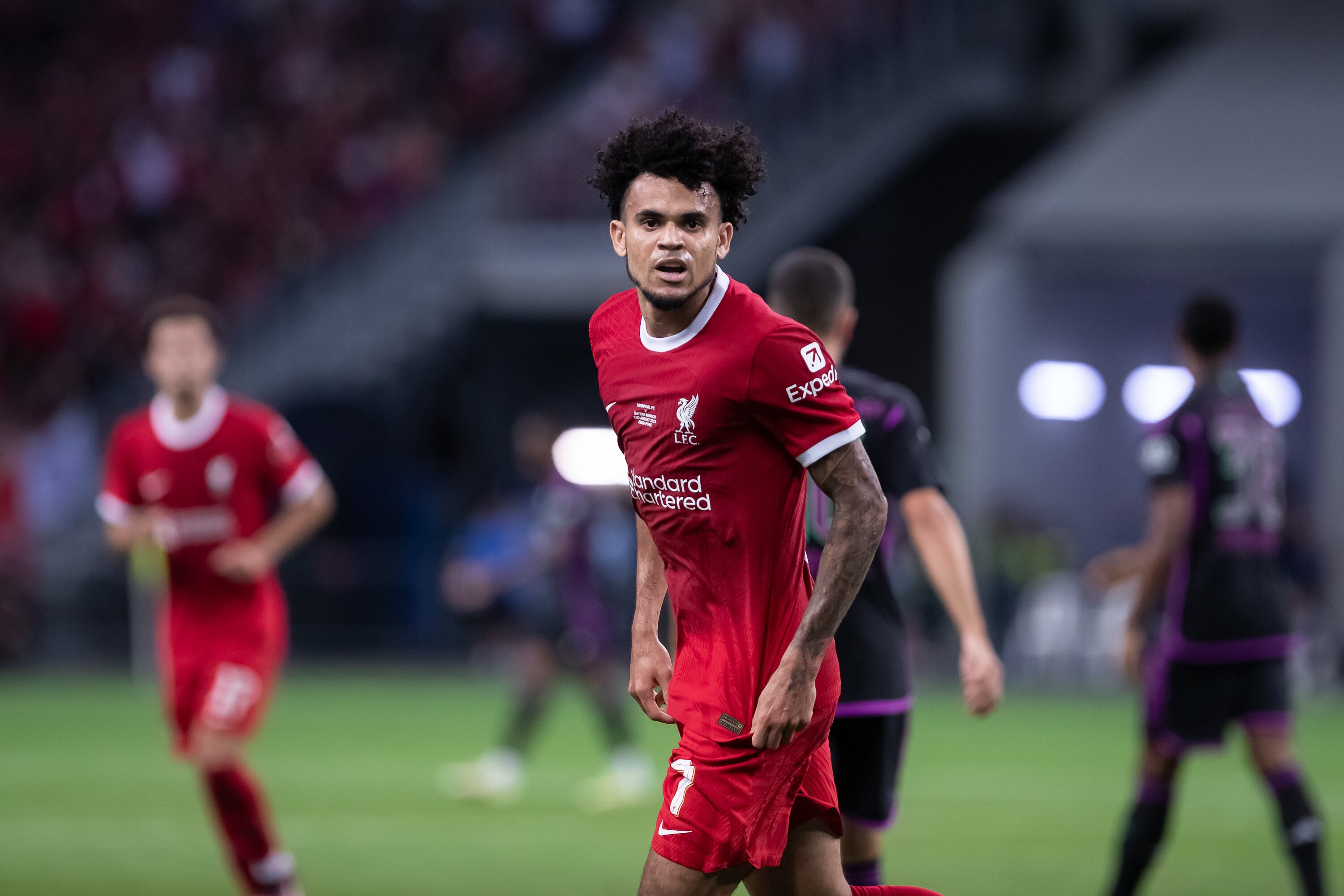 Luis Díaz, delantero colombiano del Liverpool. (Photo by Playmaker/MB Media/Getty Images)