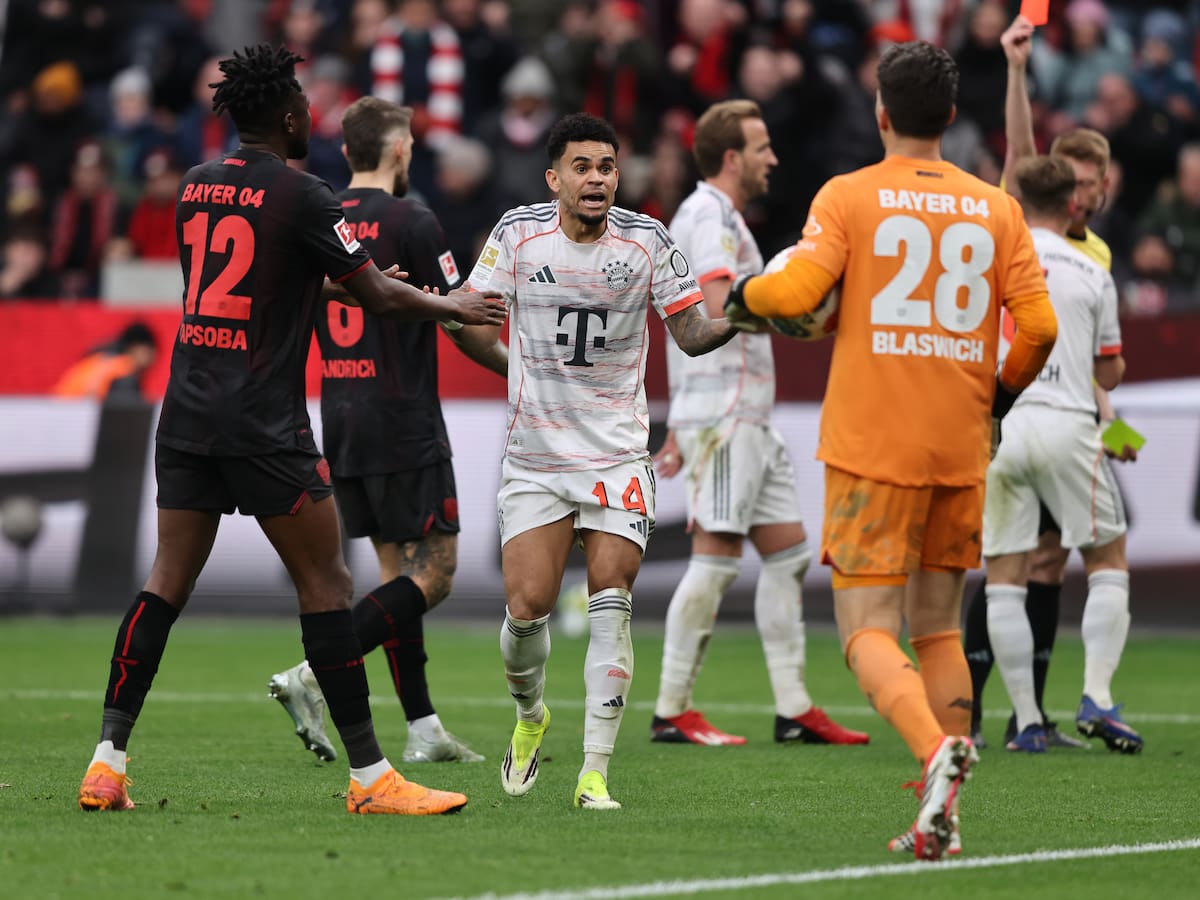 Gol de Luis Díaz y expulsión en caliente partido Bayer Leverkusen vs Bayern Múnich por la Bundesliga