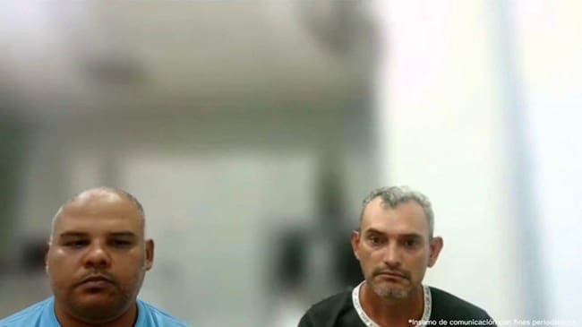 Jesús Alberto Hernández Morales y Kelvis Daniel Sequeira Delgado, detenidos por su presunta participación en los hechos que rodearon la desaparición y muerte de Yulixa Toloza. Foto: Fiscalía.
