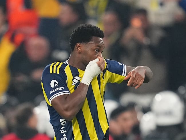 Jhon Jader Durán tras su gol ante Galatasaray. (Photo by Ulrik Pedersen/NurPhoto via Getty Images)