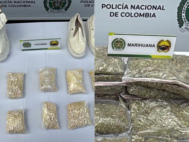 Sustancias estupefacientes incautadas en encomiendas. Foto: Policía Metropolitana de Manizales.