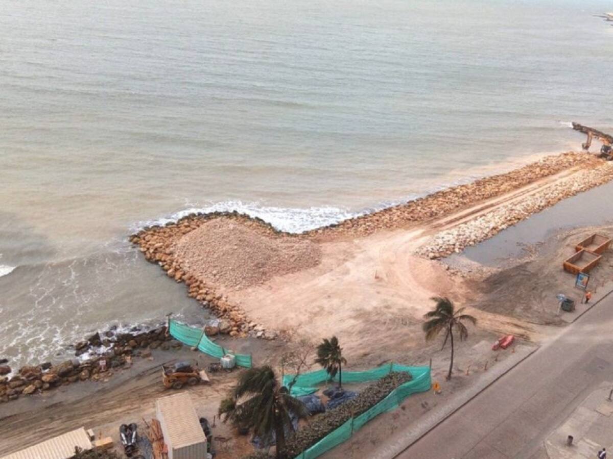 Protección Costera: 26% de avance completa escollera tipo dos en Bocagrande