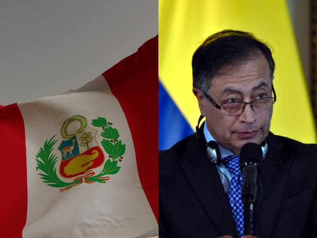 Bandera de Perú, imagen de referencia. Presidente de Colombia, Gustavo Petro. Fotos: Getty Images.