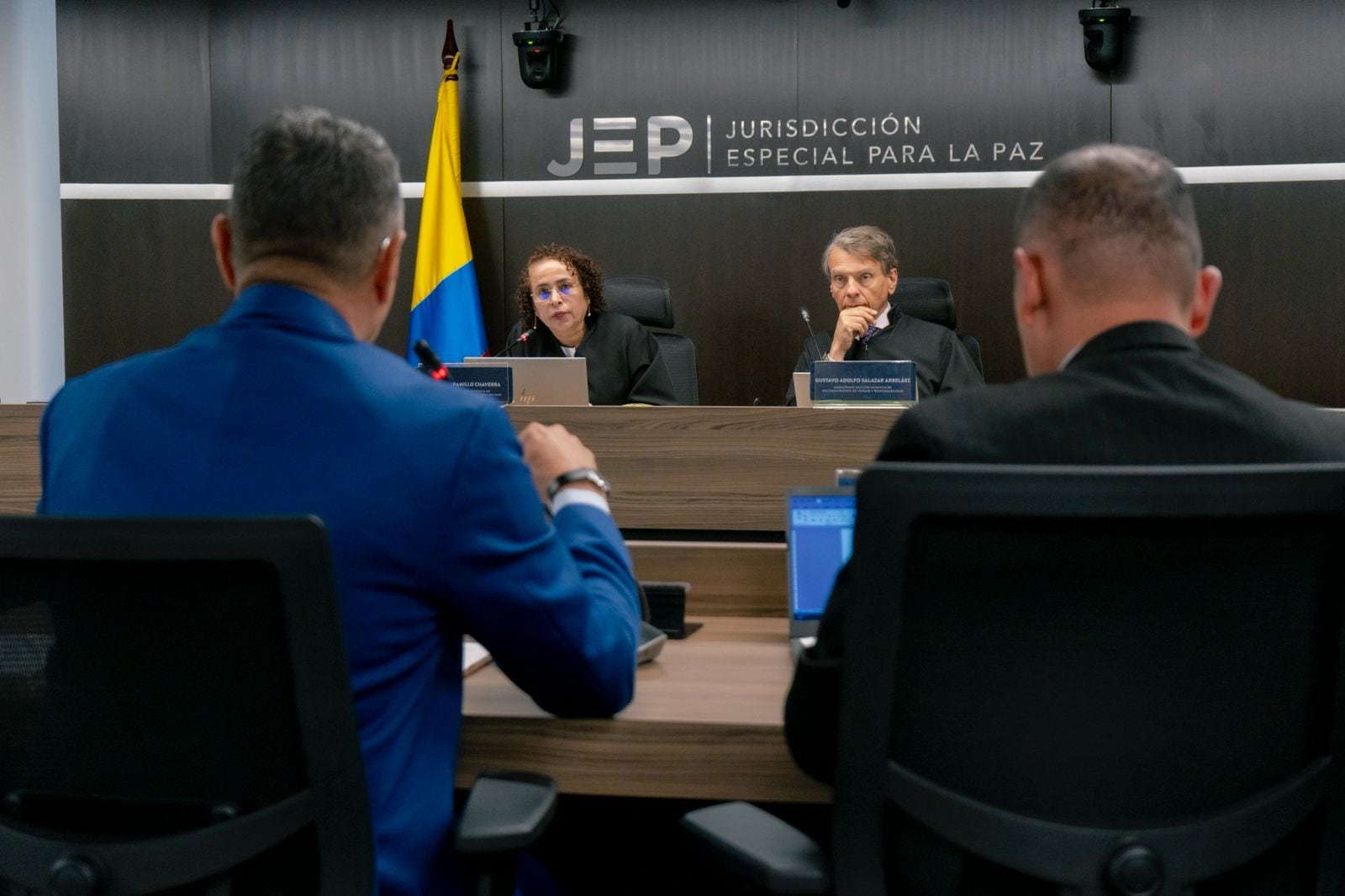 Durante la segunda sesión del juicio contra el coronel (r) David Herley Guzmán
(Foto: cortesía)