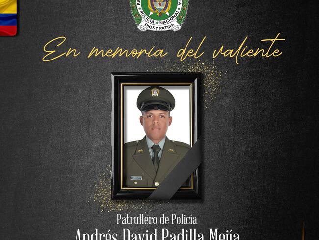 Patrullero Andrés Padilla asesinado en Lourdes / Foto Ponal