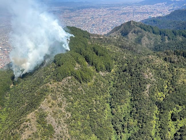 Incendios forestales consumen más de una docena de hectáreas de los bosques ubicados sobre los cerros Orientales de Bogotá - Caracol Radio
