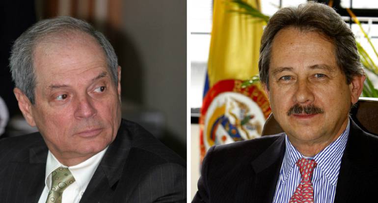 (Izq) Exministro de Minas Hernán Martínez Torres y el exdirector de Ingeominas Mario Ballesteros (Der)