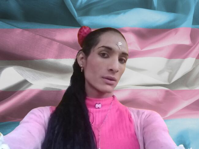 Sara Millerey González Borja, imagen tomada de Facebook oficial de González; Bandera Trans, imagen de referencia (Getty Images).