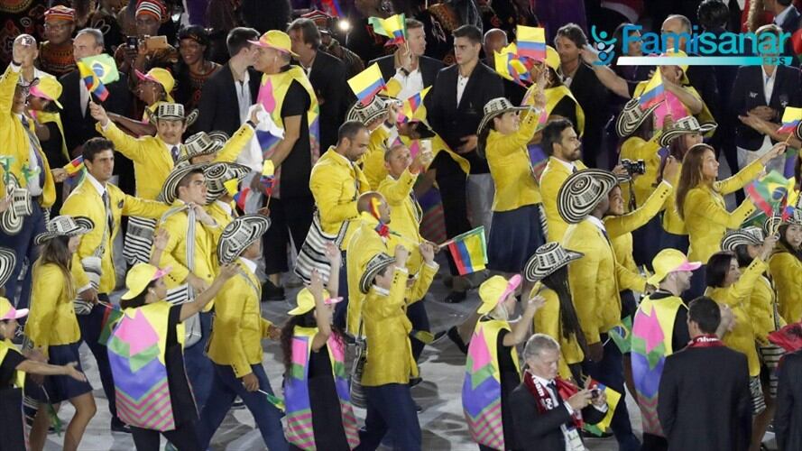 Desfile de la delegación colombiana en la ceremonia de inauguración de los Juegos Olímpicos. Foto: Agencia EFE