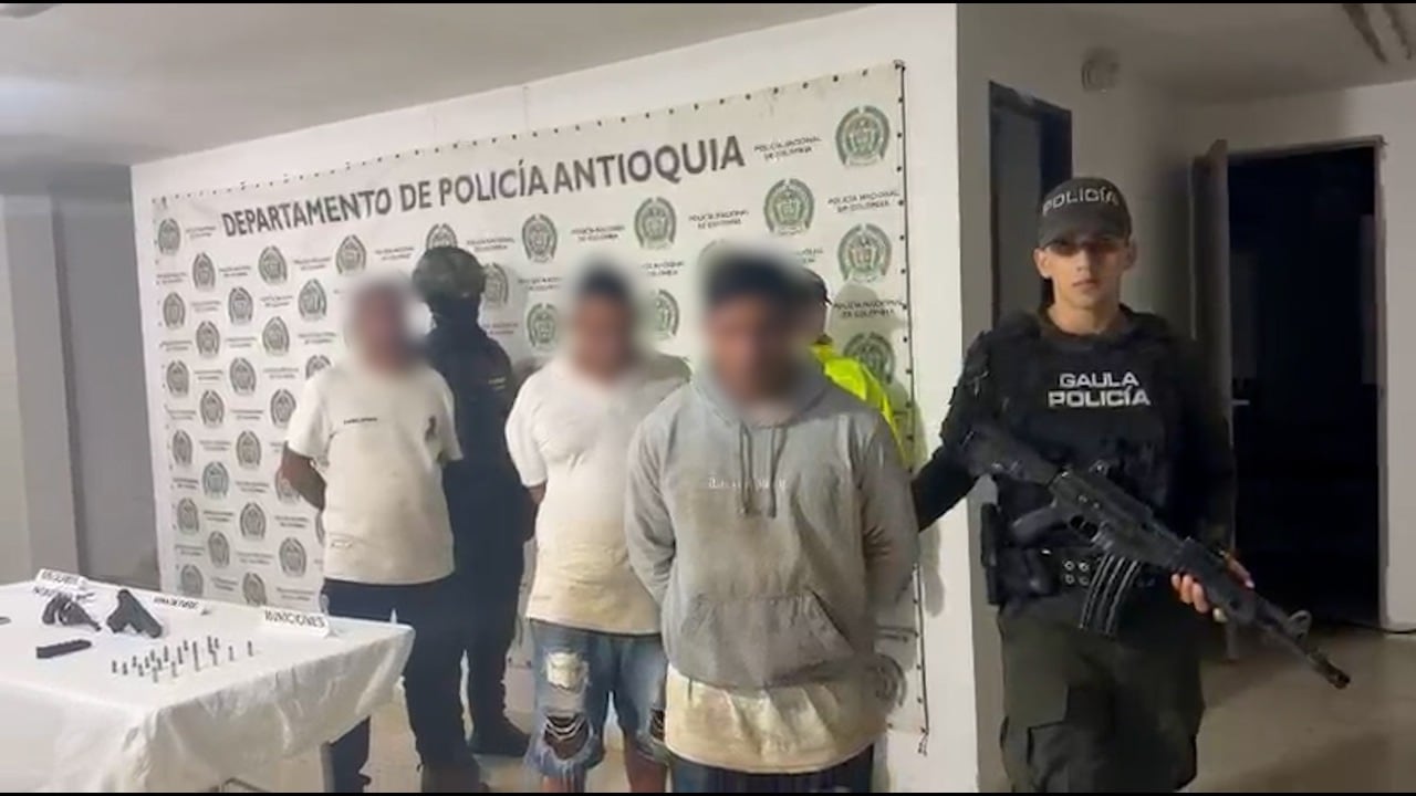 Capturados por el secuestro de un comerciante en Caucasia- foto policía Antioquia