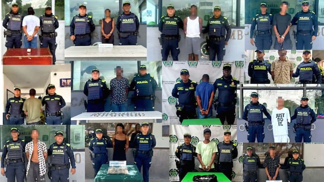 En las últimas 48 horas, la Policía capturó a 13 individuos por tráfico o porte de estupefacientes
