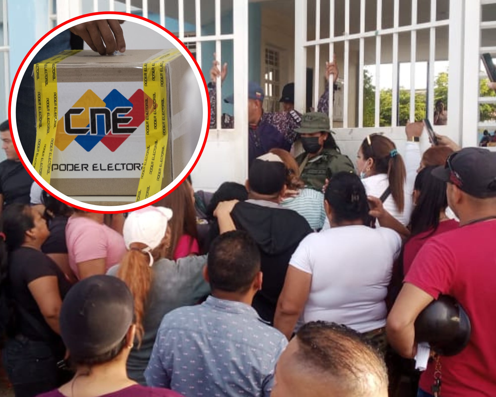 Ciudadanos, testigos y miembros de mesas denunciaron que funcionarios del Consejo Nacional Electoral no les permitieron observar la instalación del equipo electoral.
(Foto: Cortesía /Getty / Caracol Radio)