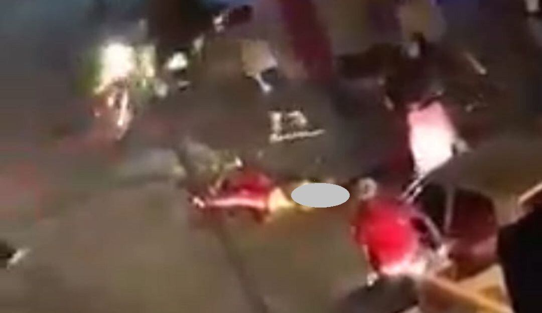 Momento en el que se presentó el ataque de sicarios en Montenegro, Quindío