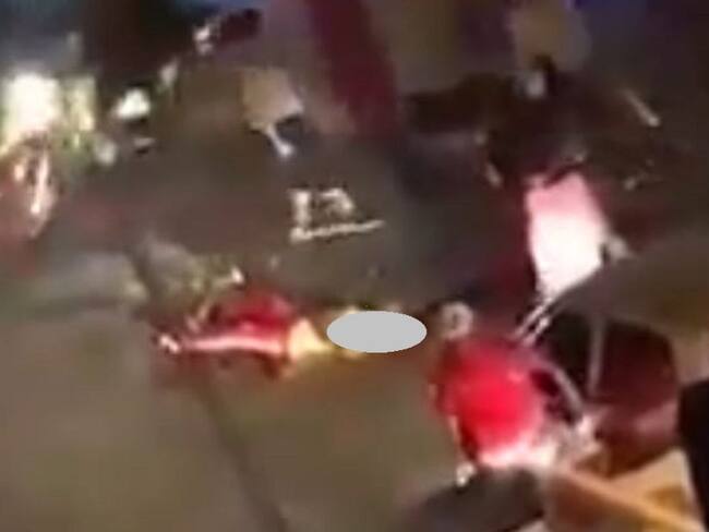 Momento en el que se presentó el ataque de sicarios en Montenegro, Quindío